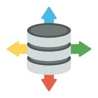 A graphic image of seat of organized data, network server vector