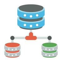 A graphic image of seat of organized data, network server vector