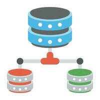 A graphic image of seat of organized data, network server vector