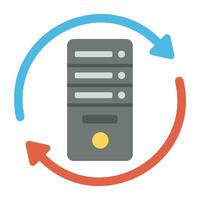 A graphic image of seat of organized data, network server vector