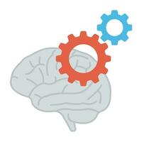 Human head with gear icon presenting concept of creative thinking vector