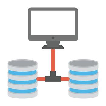 apoderado servidor diagrama plano diseño icono vector
