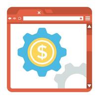 A website with dollar sign representing online transaction or online funds transfer vector