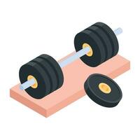 Trendy Set of Gym Isometric Icons vector