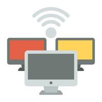 Wifi network diagram flat icon vector