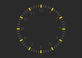 Abstract minimal clock on dark wall vector