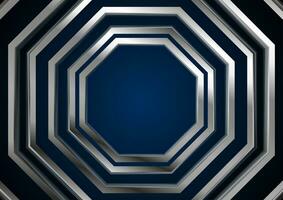 Metallic octagon shapes abstract technology background vector