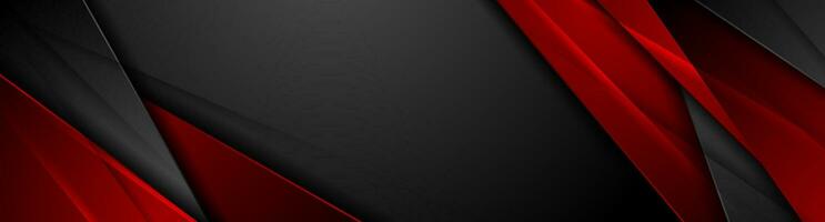 High contrast red black abstract tech corporate banner design vector