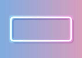 Blue pink rectangle frame abstract neon background vector