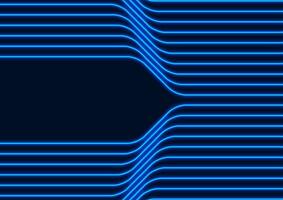 Blue neon curved lines abstract futuristic geometric background vector