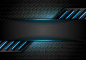 Futuristic technology background with blue glowing lines vector