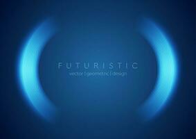 Blue shiny technology background with abstract round shapes vector