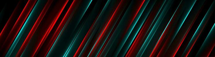 Sci-fi blue and red neon lines abstract hi-tech banner vector