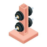 Trendy Set of Gym Isometric Icons vector