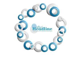 Abstract geometric background, blue and grey circles vector