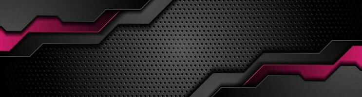 Purple and black futuristic design on dark perforated background vector