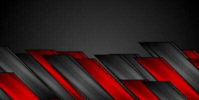 Red black glossy stripes abstract tech background vector