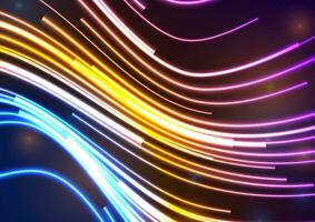 Colorful glowing neon motion lines abstract background vector