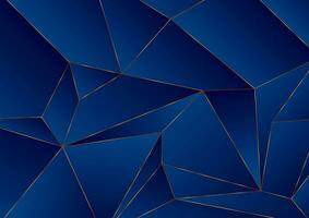 Blue and bronze geometric low poly background vector