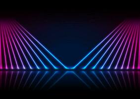 Blue ultraviolet neon laser rays technology modern background vector