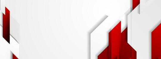 Red and grey abstract technology banner vector
