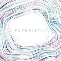 Futuristic abstract wavy background with colorful curved lines vector