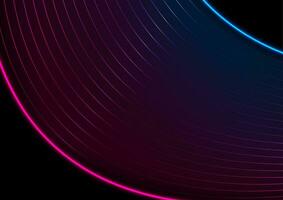 Neon waves abstract futuristic retro background vector