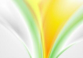 Green and yellow smooth waves abstract background vector