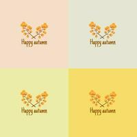 Minimalist style floral background, 4 warm backdrop colors to choose from, Happy Autumn concept. vector