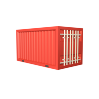 3D icon shipping container rendered isolated on the transparent background png