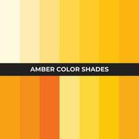 Amber colour shades, Amber colour palette, Yellow Shades vector