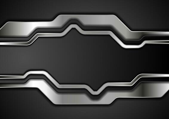 Black and metallic abstract technology background
