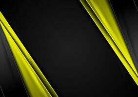 High contrast yellow black abstract tech corporate background vector