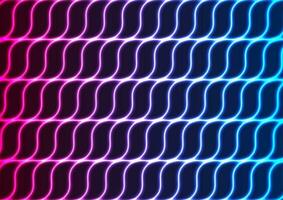 Blue ultraviolet neon curved wavy lines pattern abstract background vector