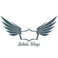 Abstract bird wing initial vector logo.