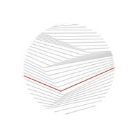 The red line stands out among the gray monochrome curves vector