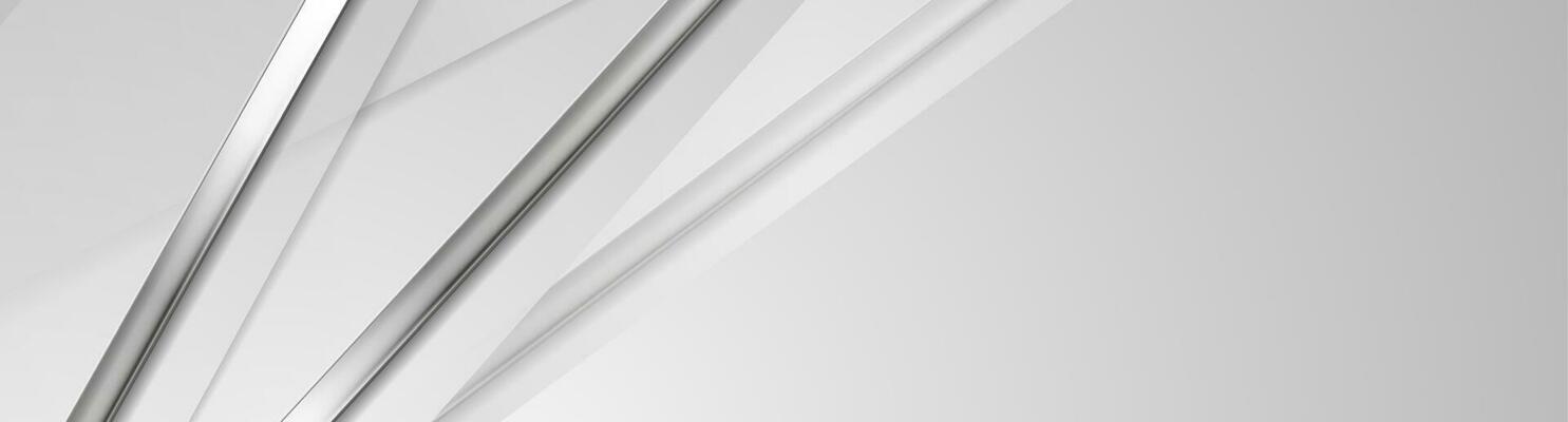 Grey abstract corporate banner with metallic stripes