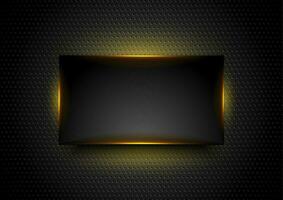Black glowing frame on dark perforated background vector