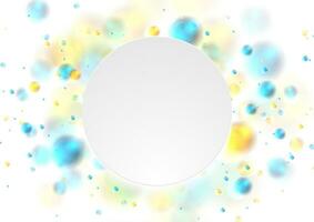 Blue and yellow glowing lights. Shiny bokeh abstract background vector