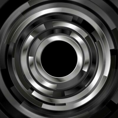 Technology abstract background with metallic round shapes