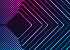 Blue and purple neon squares abstract futuristic background vector