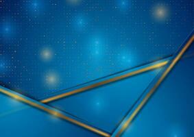 Bright blue and golden deluxe corporate background vector