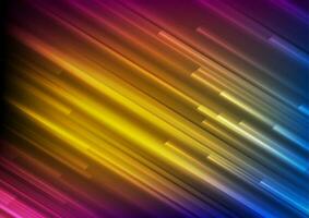 Colorful neon glowing stripes abstract modern background vector