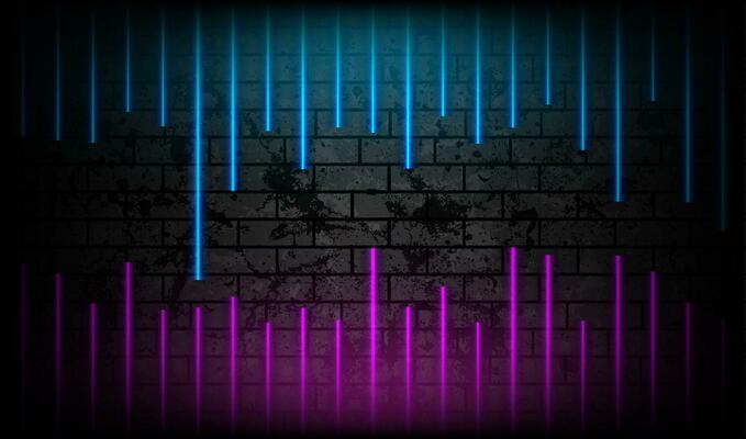 Blue purple neon lines technology grunge background