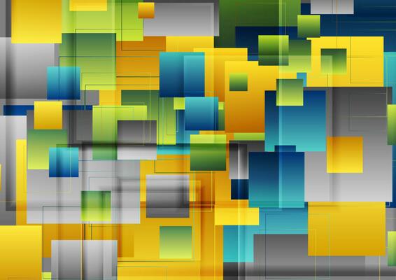 Colorful glossy squares abstract technology background
