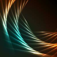 Orange and cyan laser lines abstract hi-tech background vector