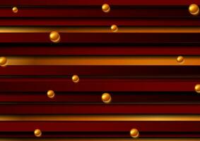 Red stripes and bronze beads abstract tech background vector