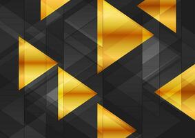 Technology backgroud with black and golden triangles vector