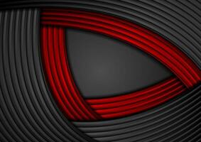 Black and red corporate waves abstract background vector