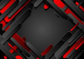 Abstract black red hi-tech diagonal shapes geometric background vector